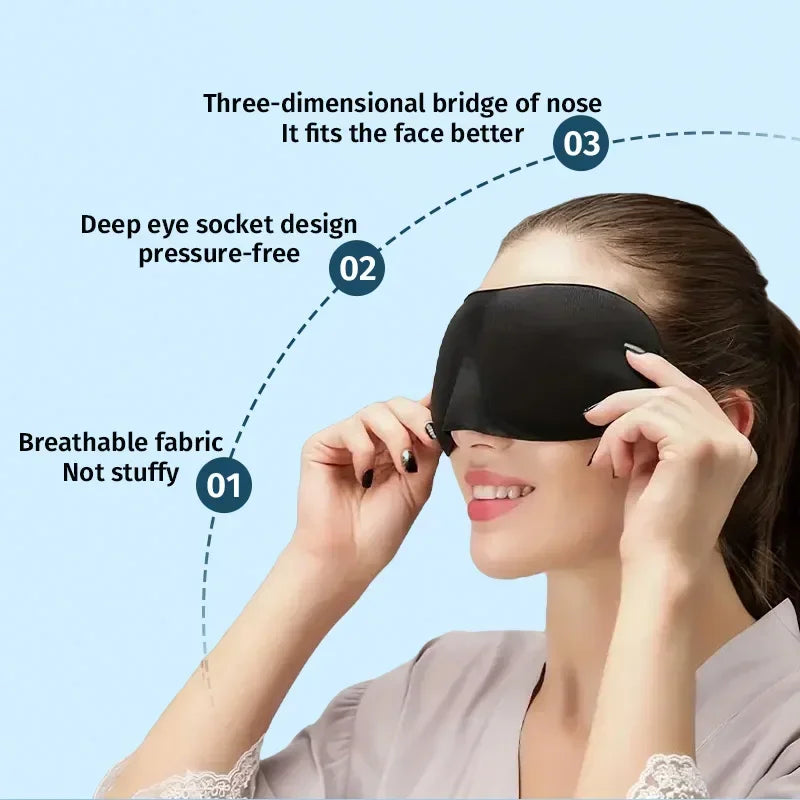 3D Eyepatch Eye Mask for Sleeping Contoured Cup Blindfold Concave Molded Night Sleep Face Masks Block Out Light with Women Men