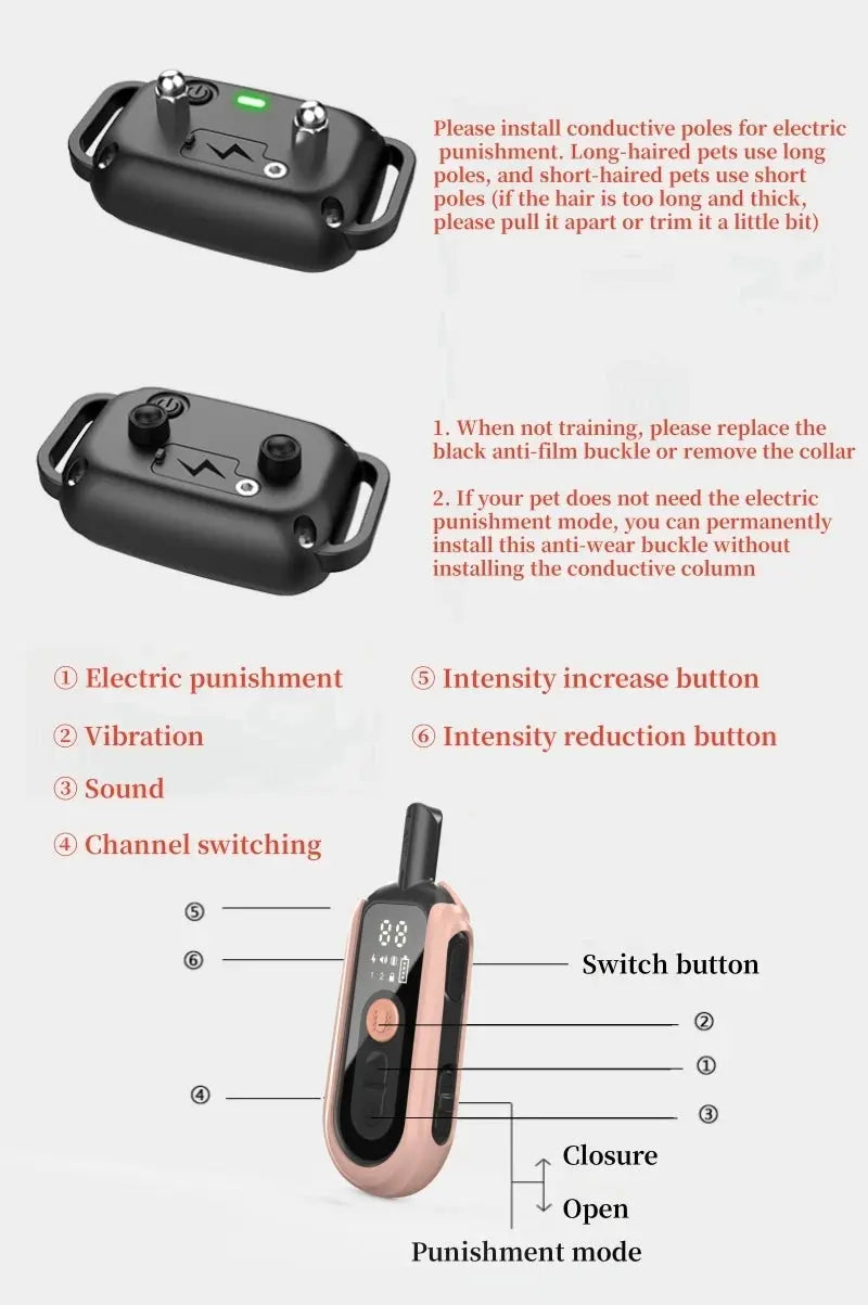 YHLC 1100m Cat Shock Collar,Cat Training Collar with Remote,Cat Stop Meowing Collar, Remote Control/Automatic Anti-Meow for Cats - Nova Trendz