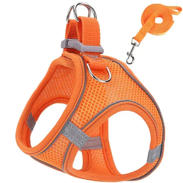 Cat Harness Reflective Pet Harnesses And Leashes Set Adjustable Pet Harness for Cats Small Dogs Pug Chihuahua Cat Accessories - Nova Trendz
