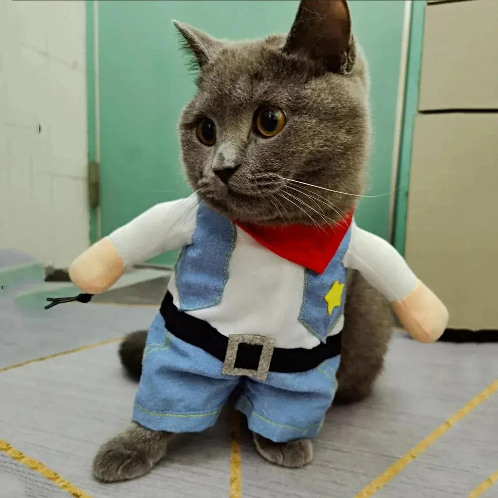 Cat Costume Clothes Funny Halloween Cosplay Cowboy Pet Outfits For Small Medium Dogs Cats Creative Novelty Kitten Party Clothing Nova Trendz