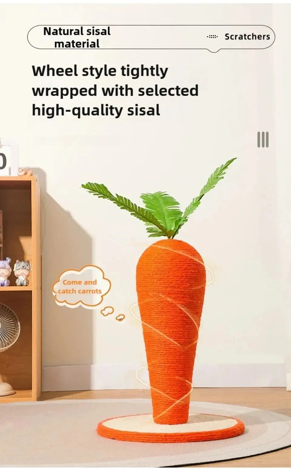 Carrot Cat Tree Cute Cats Sisals Carrots Pet Supplies Post Home Crawling Frame Pets Cats Fun Toys Sisal for Cat Scratching Rack Nova Trendz