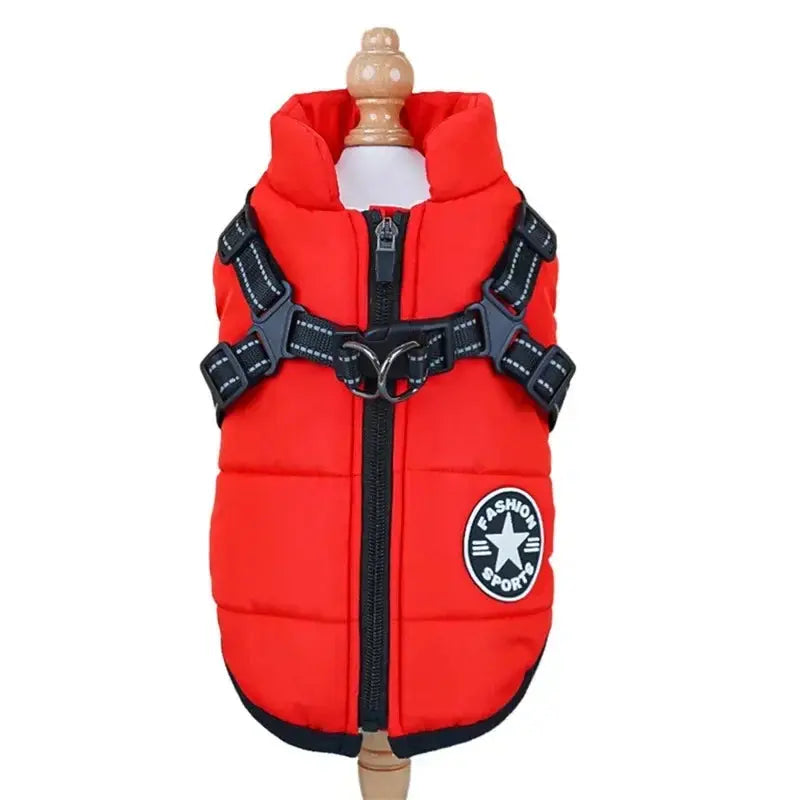 Pet Dog Coat with Harness Winter Cat Waterproof Coat Zipper Dog Jacket with Reflective Harness for Smal Medium Large Dogs - Nova Trendz