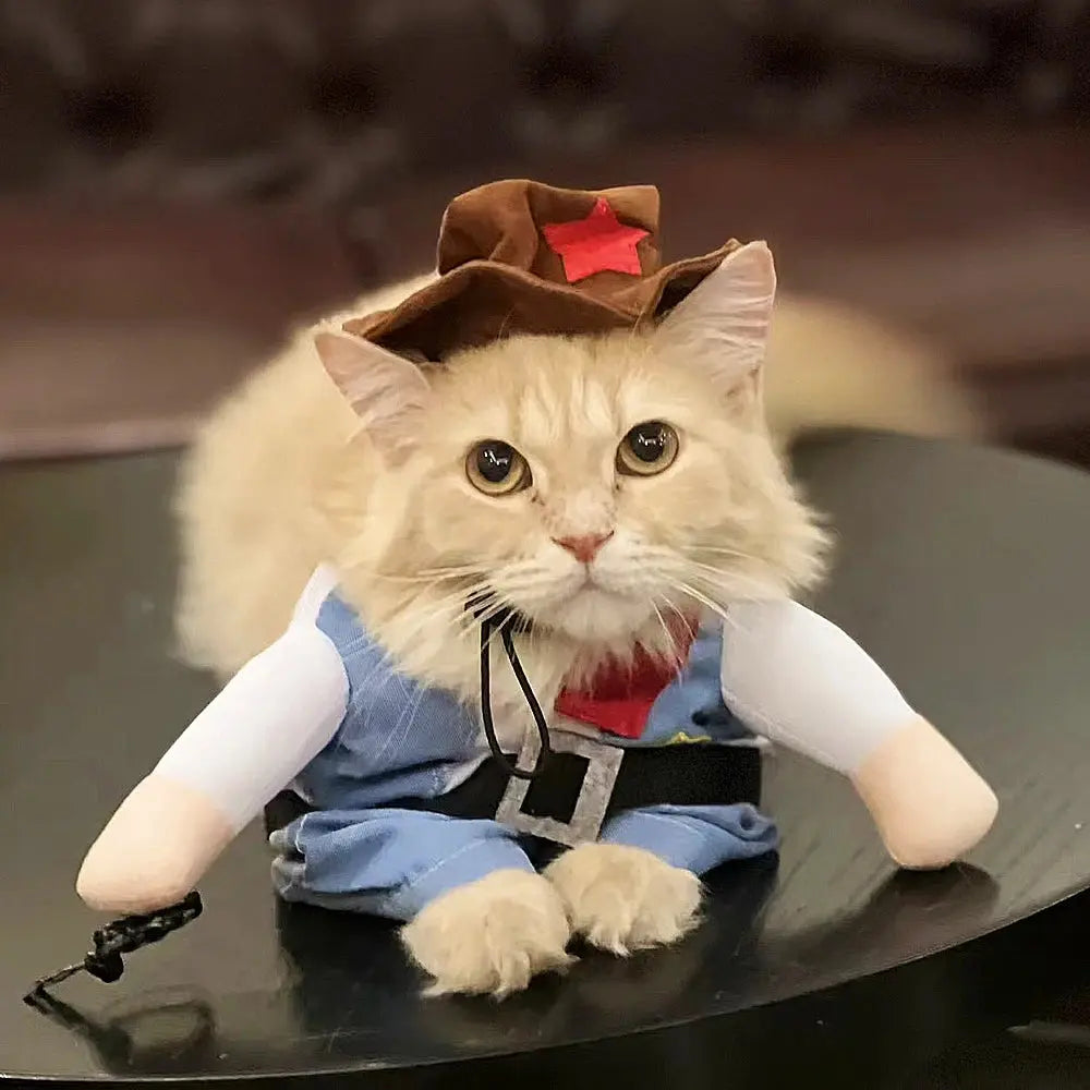 Cat Costume Clothes Funny Halloween Cosplay Cowboy Pet Outfits For Small Medium Dogs Cats Creative Novelty Kitten Party Clothing Nova Trendz