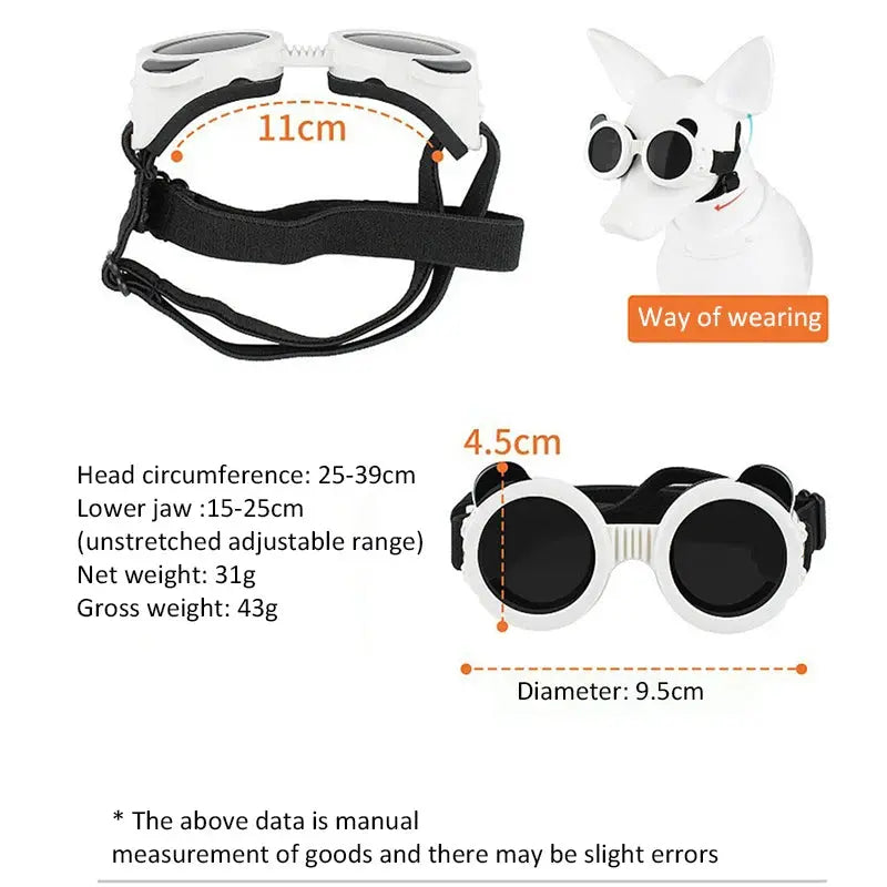 Dog Sunglasses Dog Goggles UV Protection Anti Wind/Dust Pet Eye Wear Protection with Adjustable Strap for Small or medium Dogs - Nova Trendz