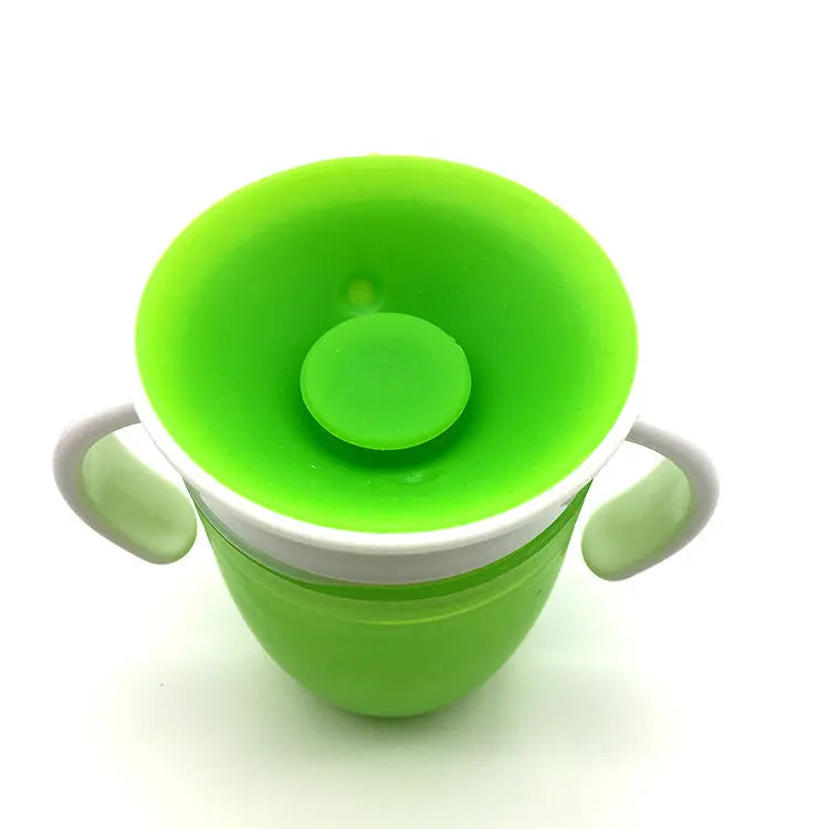 360 Degrees Can Be Rotated Baby Learning Drinking Cup with Double Handle Flip Lid Leakproof Silicone Infants Water Cups Bottle Nova Trendz