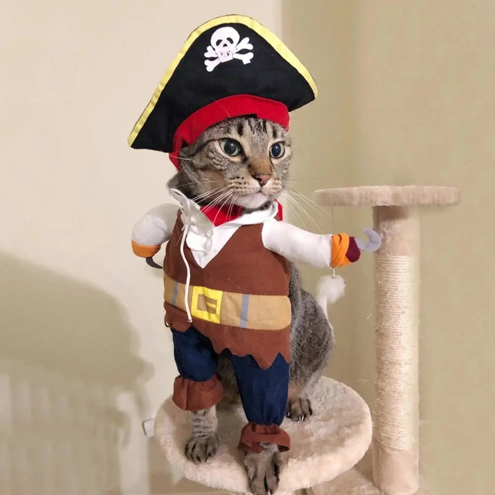 Halloween Funny Pirate Cat Dog Costume For Small Medium Dogs Cats Puppy Kitten Cosplay Creative Novelty Dress Up Party Clothes Nova Trendz