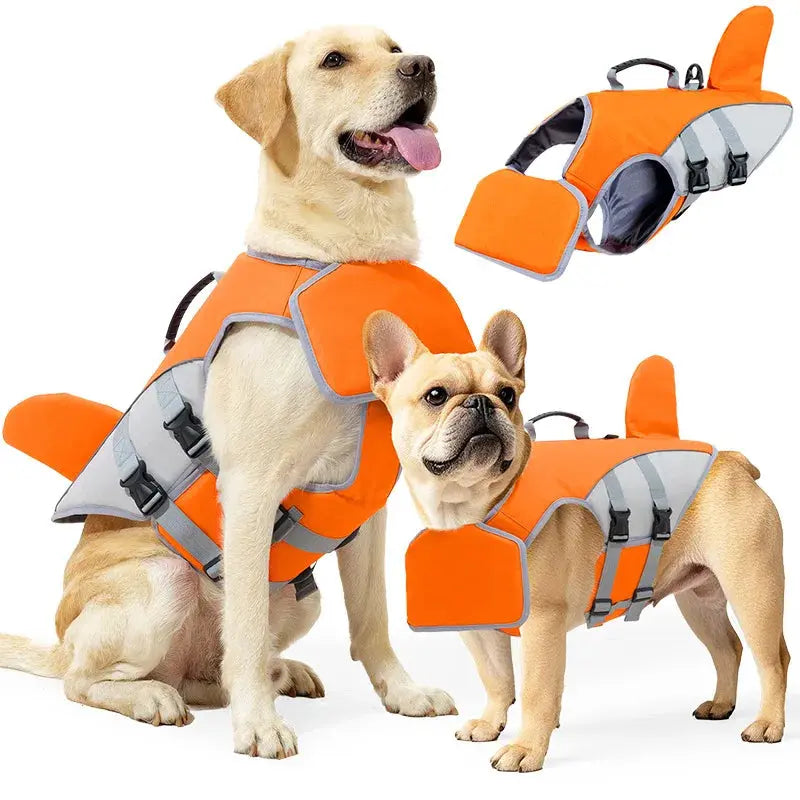 New Pet Swimming Life Jacket Shark Fin Shape Safety Vest for Dog in Summer Adjustable in Pool or Surfing Drifting Dog Life Vest - Nova Trendz
