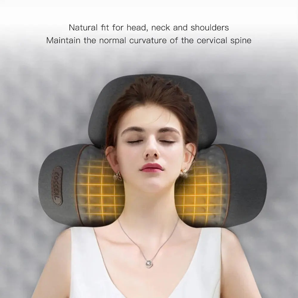 Electric Neck Massager Pillow Vibration Heating Massage Neck Traction Stretcher Support Cervical Spine Pain Relief Sleep Relax Nova Trendz