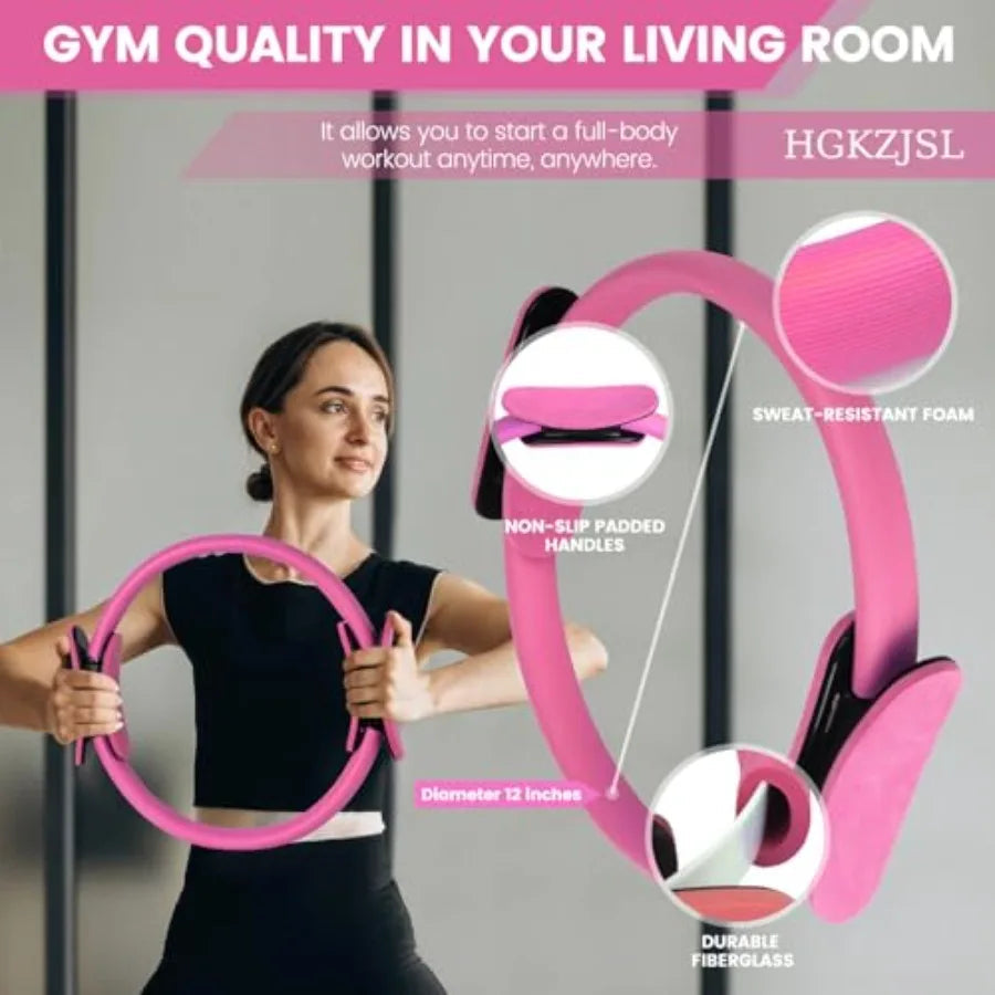 Home Pilates Essentials Kit for Women with 9 Inch Yoga Ball Figure 8 Resistance Band Pilates Bands Accessories Pilates Ring and Nova Trendz