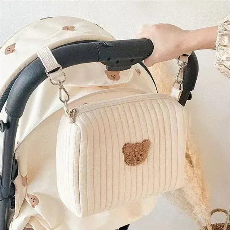 Portable Stroller Nappy Bag Quilted Baby Diaper Caddy Organizer Embroidered Mommy Bags Babies Accessories Changing Bag Storage Nova Trendz