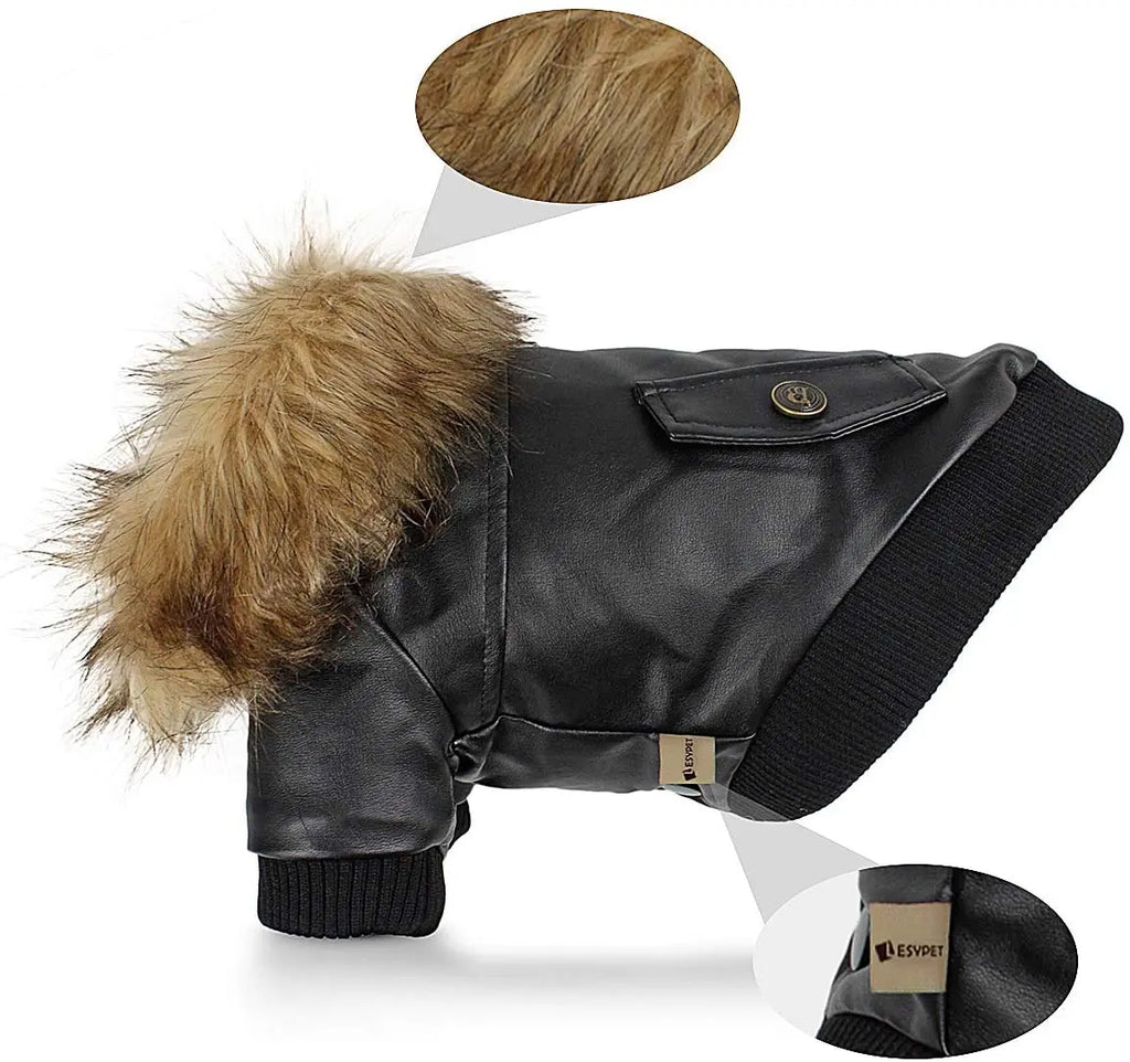 ATUBAN Leather Dog Coats Waterproof Dog Winter Coat Puppy Jackets for Small to Medium Dogs clothes for pets dog clothes winter Nova Trendz
