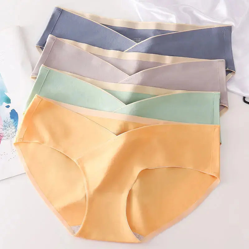 5PCS Cotton Maternity Panties High Waist Pregnant Panties Adjustable Belly Support Briefs for Pregnant Women Solid Color Panties Nova Trendz