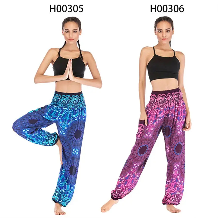 Yoga Pants Women Hippie Harem Printed Leggings Boho High Waisted Pantalone De Mujer Cintura Alta Calca Feminina Beach - Nova Trendz