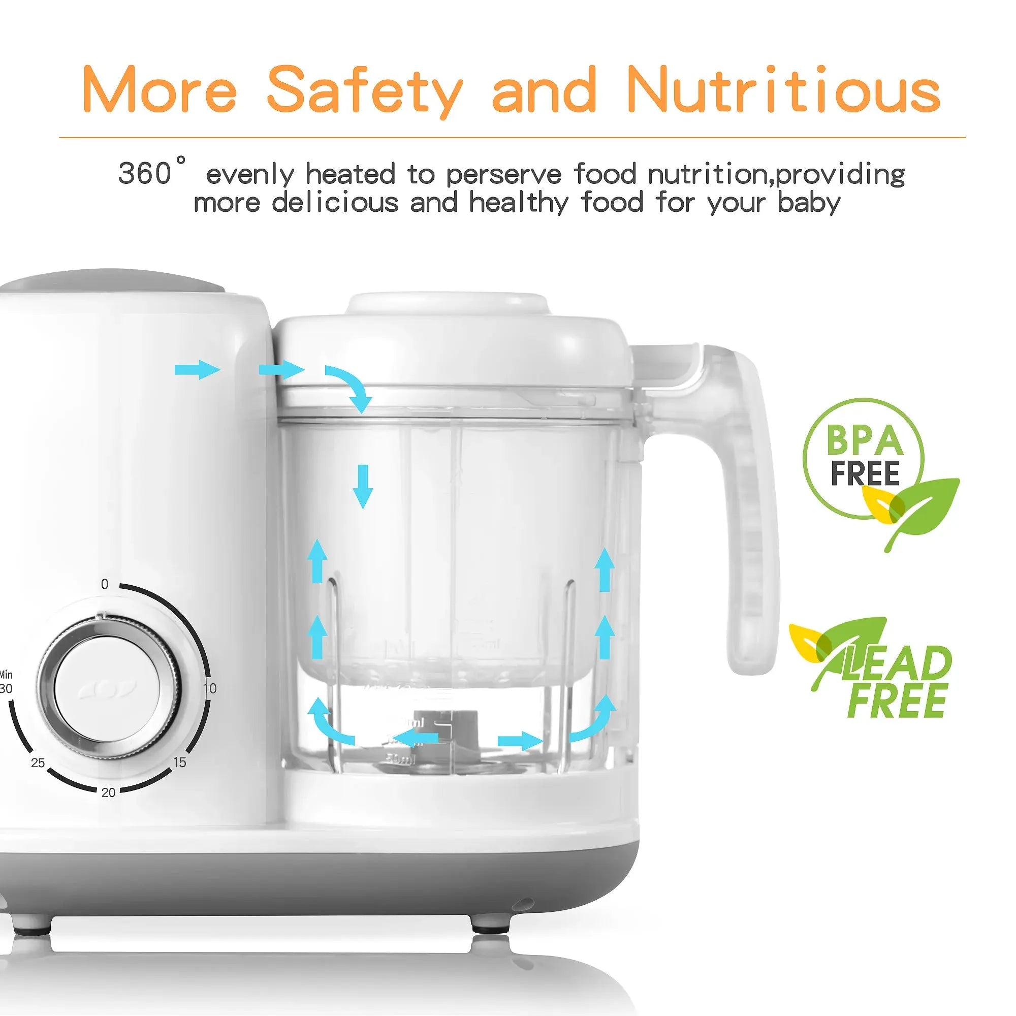 Baby Food Maker, 4 in 1 Baby Food Processor and Steamer, Puree Blender, Multifunctional Baby Puree Maker, Dishwasher Safe White Nova Trendz