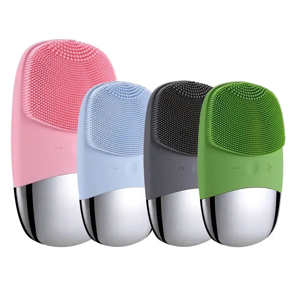 Electric Facial Cleansing Brush Silicone Sonic Face Cleaner Deep Pore Cleaning Skin Massage Intelligent Cleansing Brush Device - Nova Trendz
