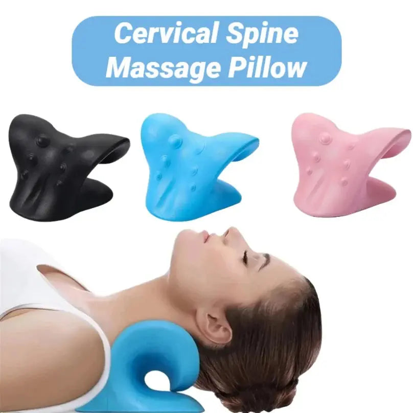 C-Type Neck Shoulder Relaxer Cervical Spine Stretch Muscle Relaxation Traction Device Massage Pillow Correction Chiropractic Nova Trendz