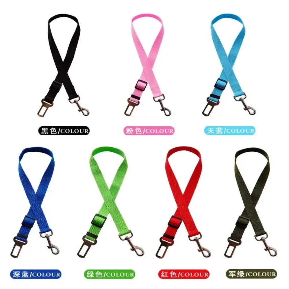 Dog Harness Lead Clip Safety Lever Traction Dog Collars Dogs Accessoires Adjustable Pet Cat Dog Car Seat Belt Pet Seat Vehicle Nova Trendz