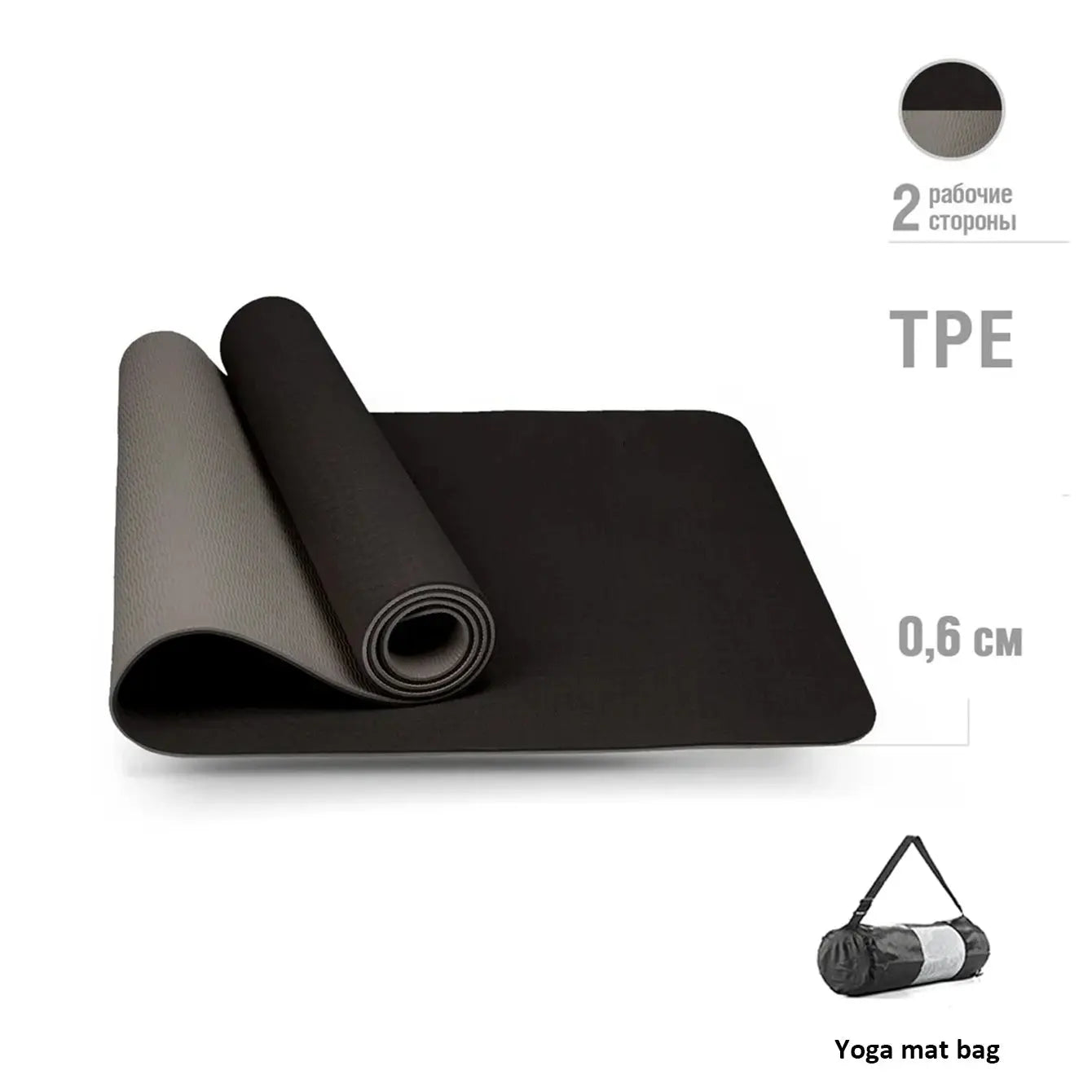 Yoga Mat,Double-Sided Non Slip Eco Friendly Fitness Exercise Mat with Strap TPE YogaMats for Women Men,for Yoga,Pilates,Exercise Nova Trendz