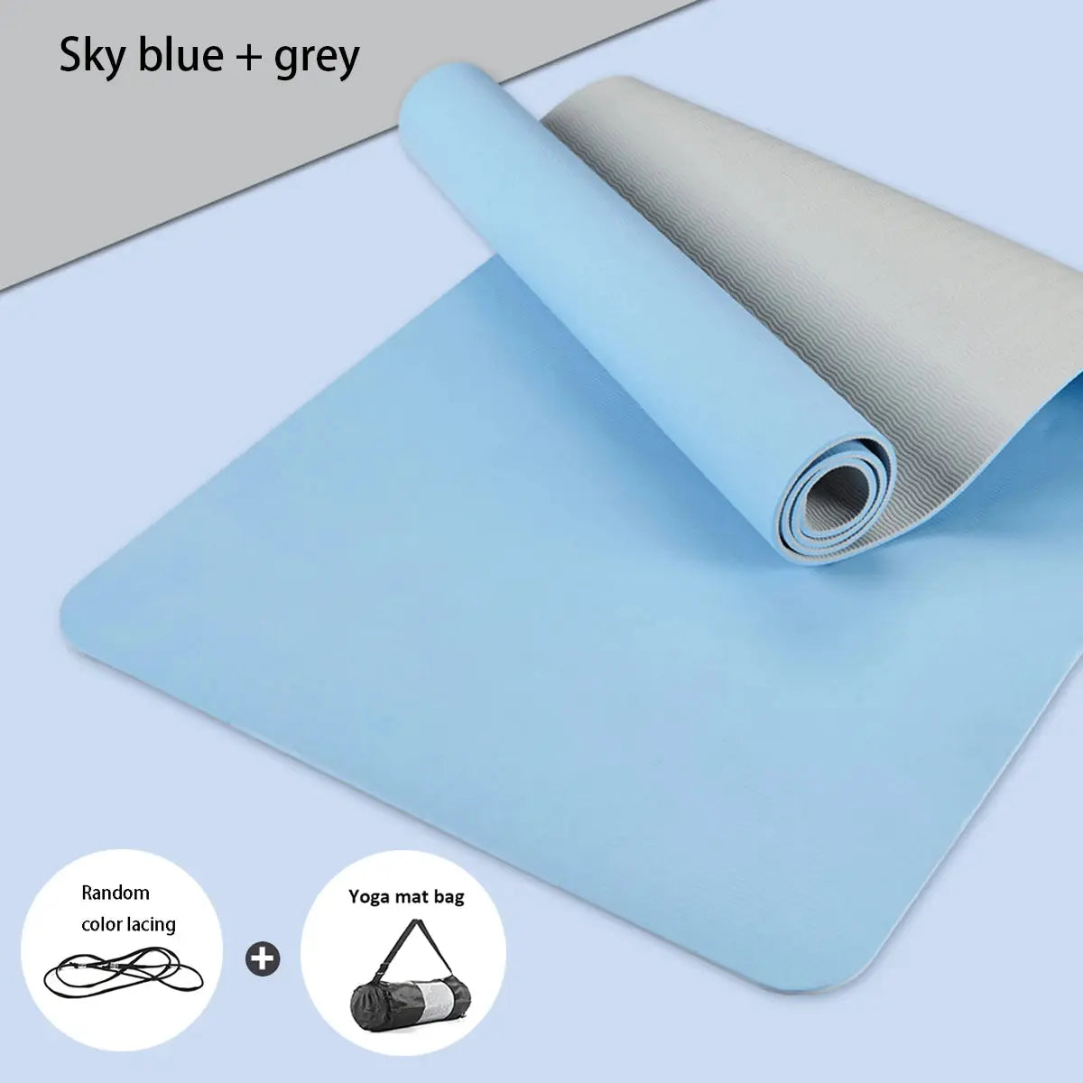 Yoga Mat,Double-Sided Non Slip Eco Friendly Fitness Exercise Mat with Strap TPE YogaMats for Women Men,for Yoga,Pilates,Exercise Nova Trendz