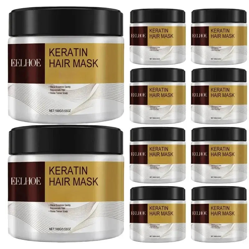 Deep Nourishing Keratin Care Hair Mask Moisturizing Repairing Damaged Frizzy Hairs Smooth Straighten Soft Hair Care 1/3/5/10pcs Nova Trendz