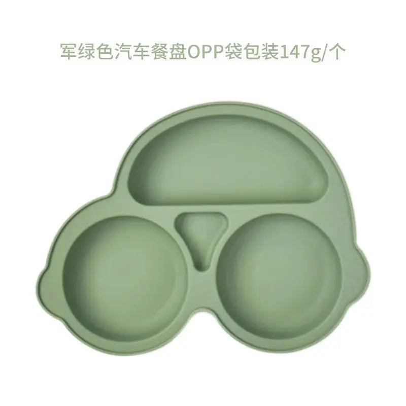 Baby Safe Silicone Dining Plate Suction Cartoon Children Dishes Feeding Toddler Training Tableware Retro Kids Smile Face Bowl Nova Trendz