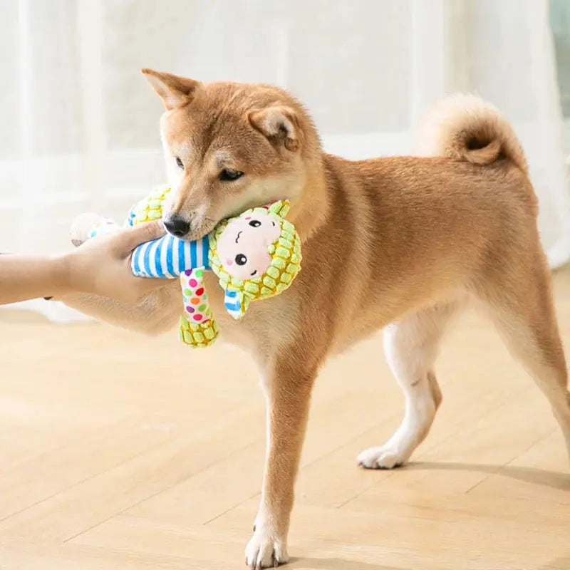 Pet Plush Toy Cat Dog Puzzle Toy Cute Animals Bite Resistant Interactive Squeaky Pet Dog Teeth Cleaning Chew Toy Pet Supplies - Nova Trendz