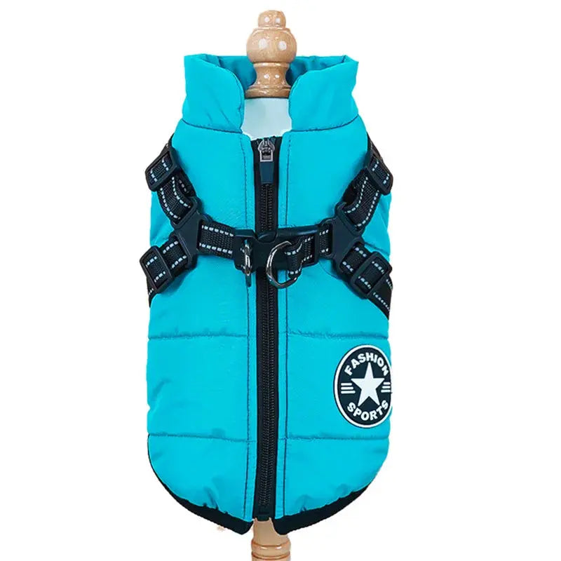 Pet Dog Coat with Harness Winter Cat Waterproof Coat Zipper Dog Jacket with Reflective Harness for Smal Medium Large Dogs - Nova Trendz
