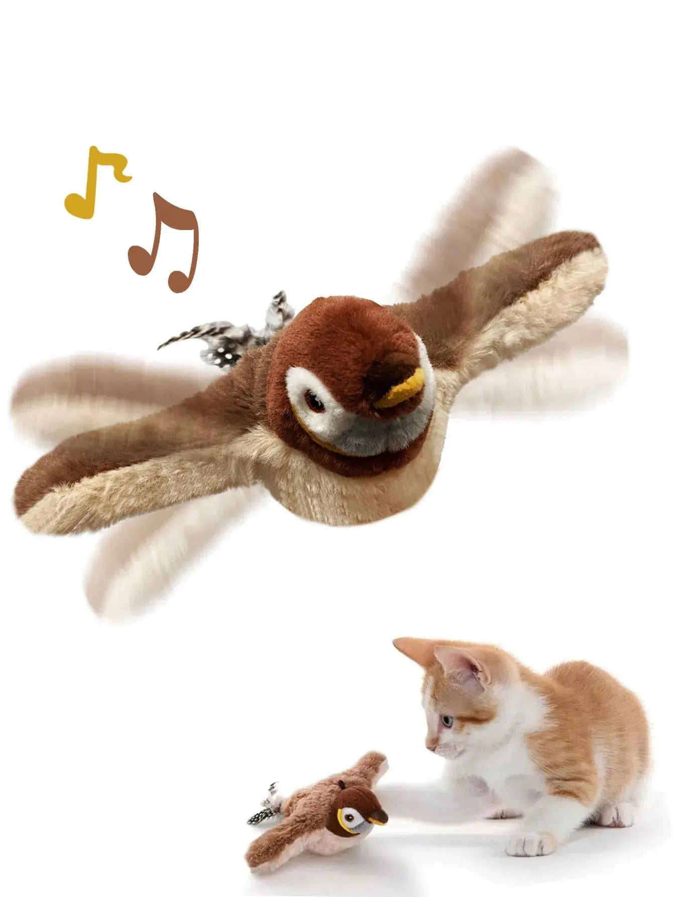 Interactive Flying Bird Cat Toy (with Catnip) Toy Flapping Bird Cat Toy Flying Interactive Flapping Chirping Bird Cat Toy Nova Trendz
