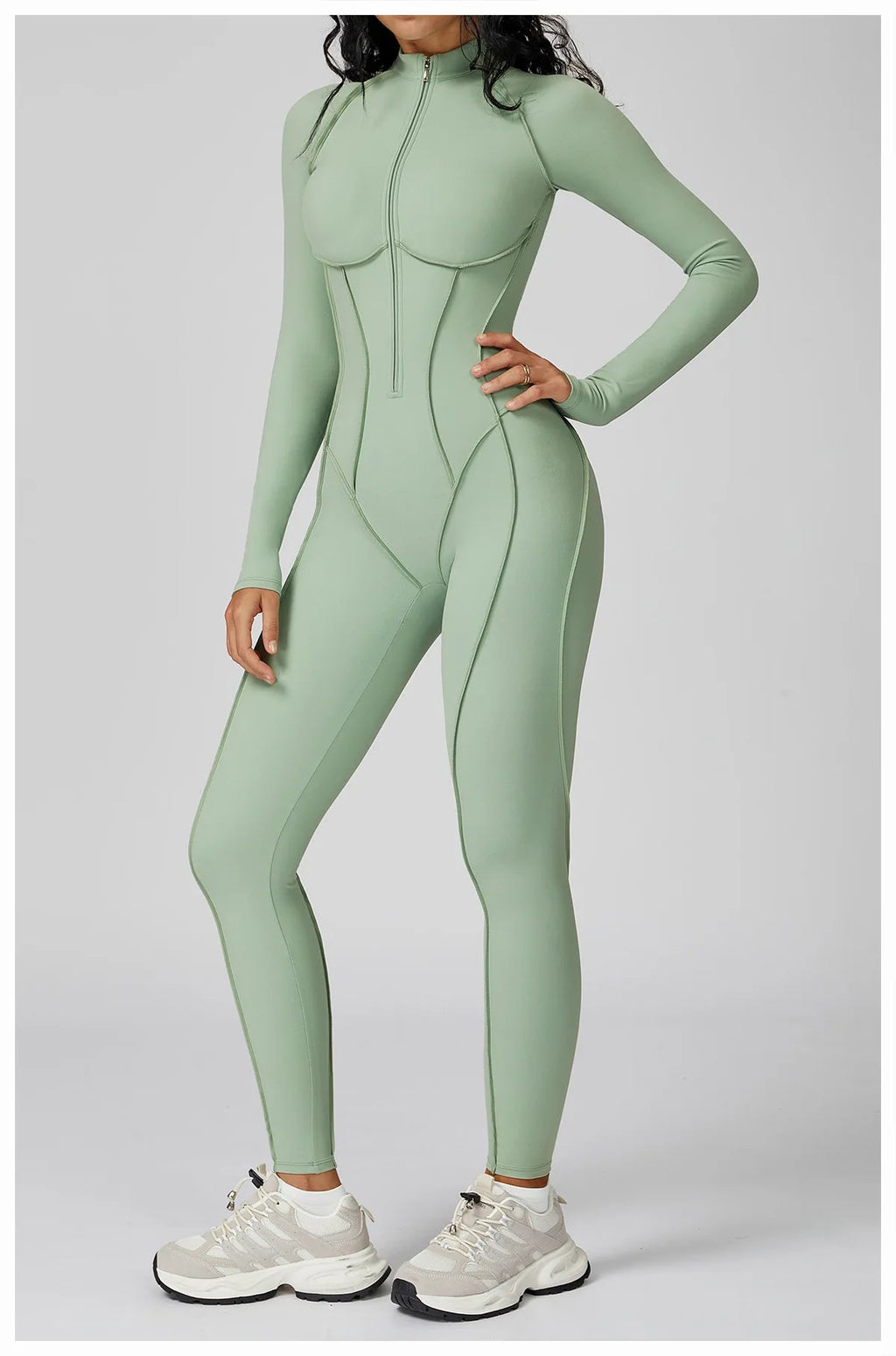Yoga Bodysuit Long Sleeved Women's Tracksuits Gym Zipper Jumpsuits Sports Workout High-intensity Fitness One-piece Tights Suit Nova Trendz