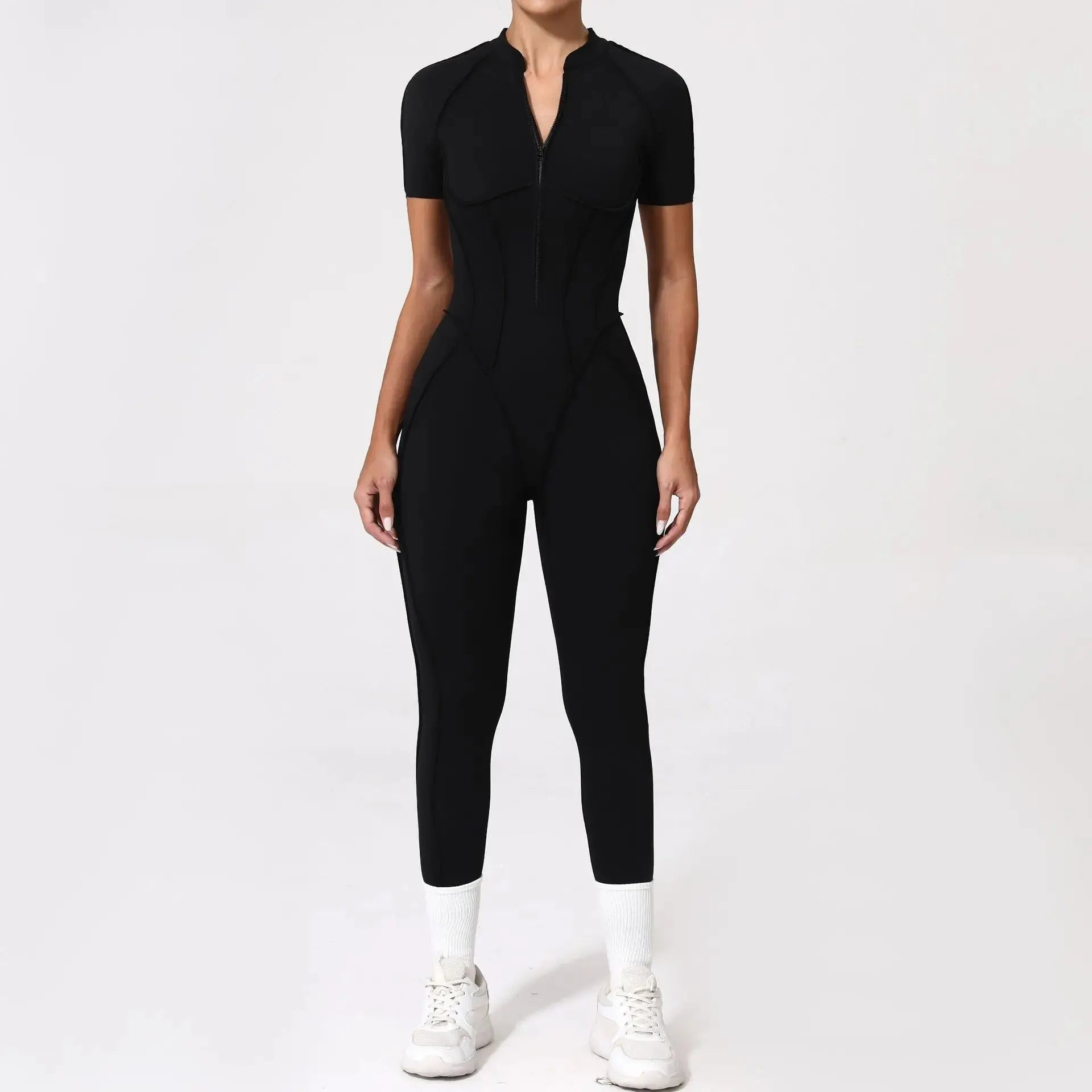 New Seamless Yoga Jumpsuits Sports Fitness Hip-lifting Backless Skinny Zipper One-Piece Workout Clothing Gym Bodysuit for Women - Nova Trendz