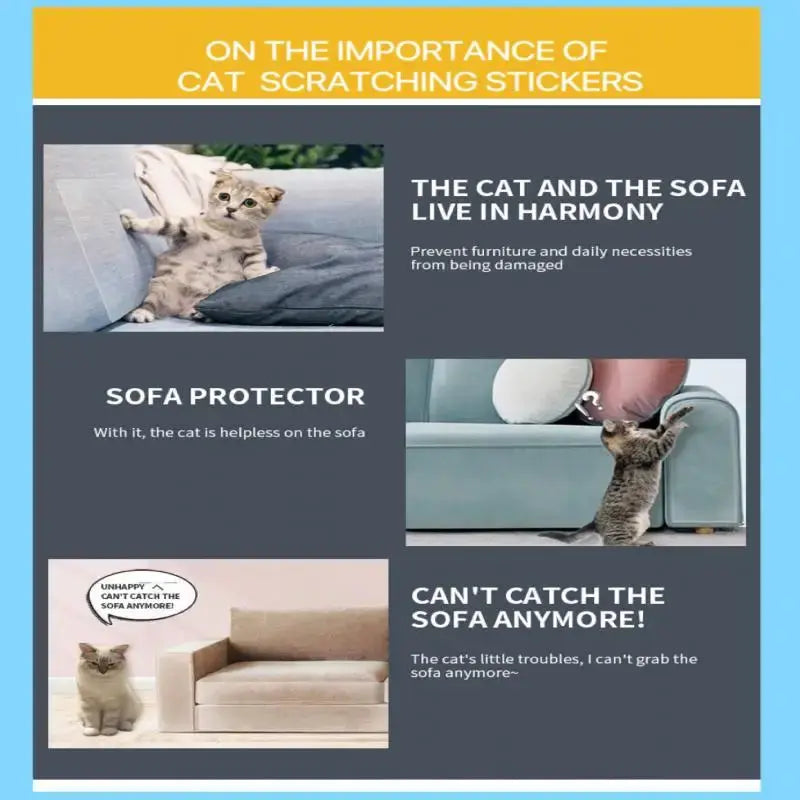 Cat Scratch Deterrent Tape Furniture Protectors From Cats Transparent Self-Adhesive Pet Training Tape for Sofa Furniture Sticker Nova Trendz
