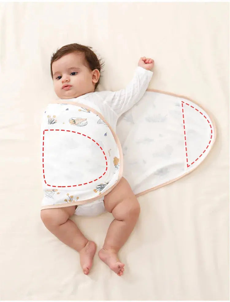 Baby Swaddle Blanket 0-6 Months Strap Protect Belly Baby Sleeping Blanket Wrap for New Born Thin-style for Summer - Nova Trendz