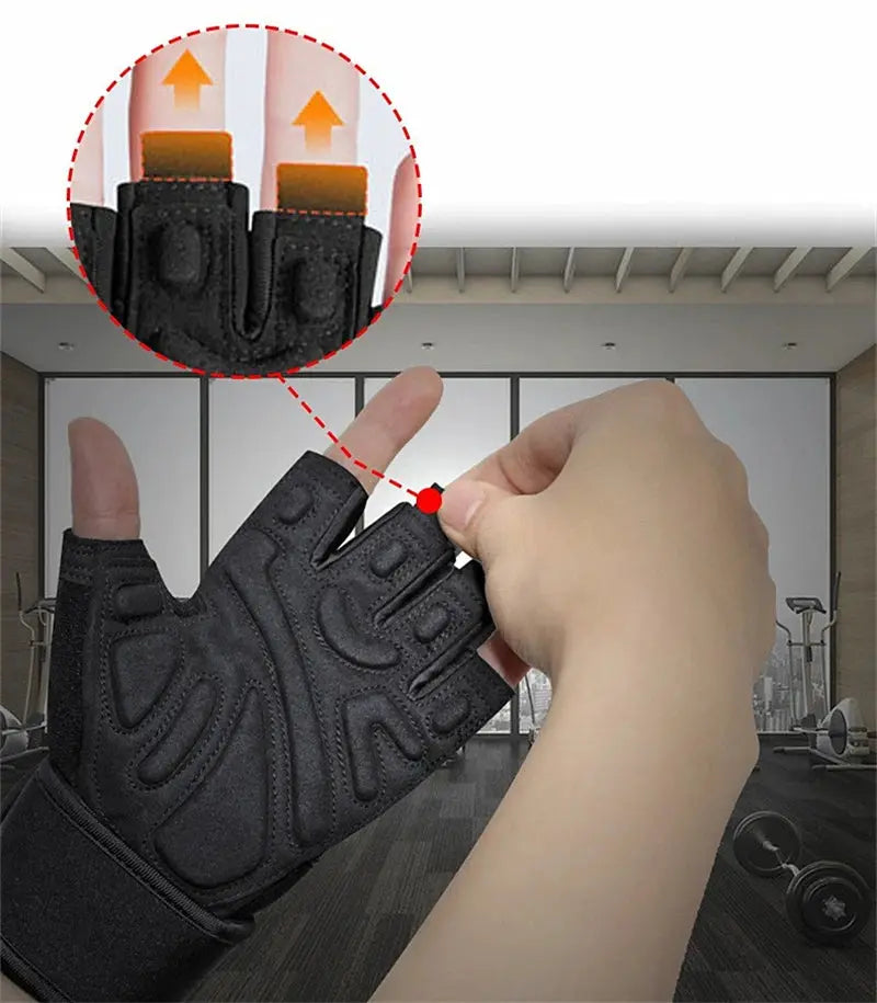 Half Finger Bodybuilding Gym Gloves Weightlifting Dumbbell Kettlebell Training Workout Fitness Gloves For Man  Women Nova Trendz