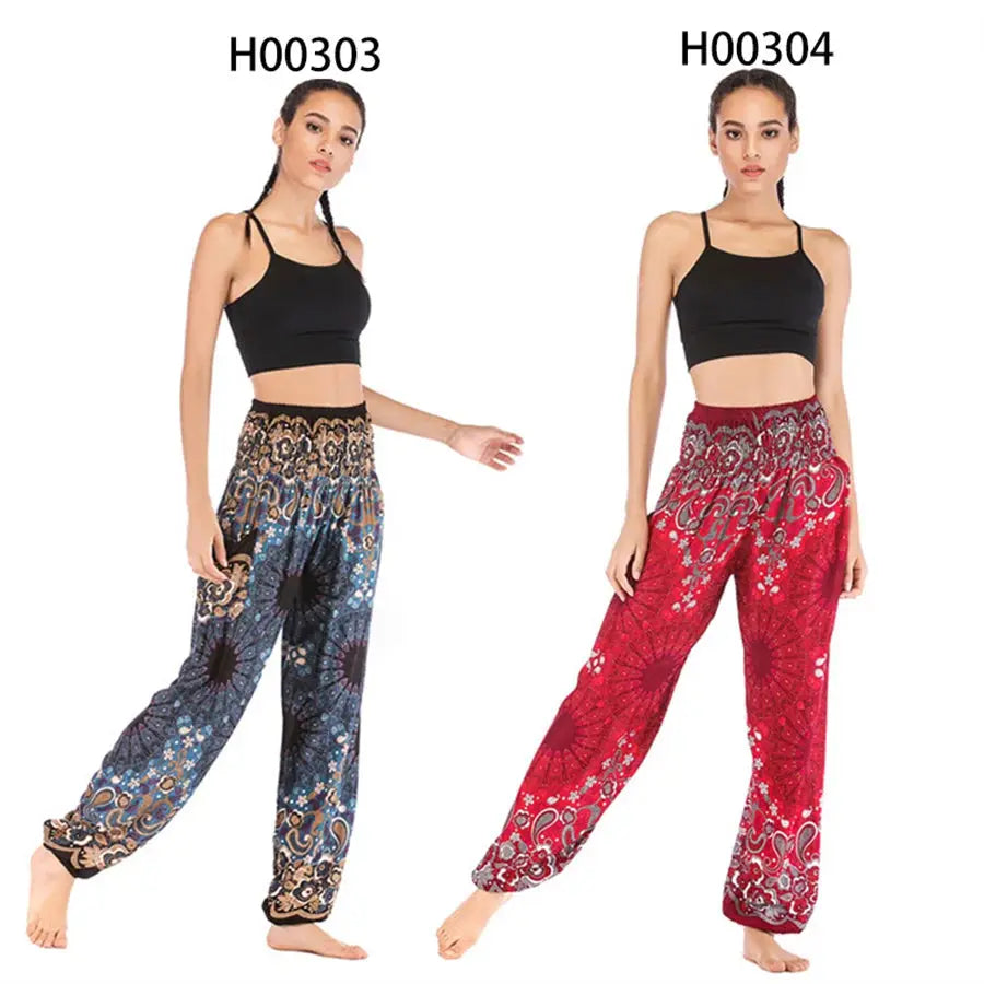 Yoga Pants Women Hippie Harem Printed Leggings Boho High Waisted Pantalone De Mujer Cintura Alta Calca Feminina Beach - Nova Trendz