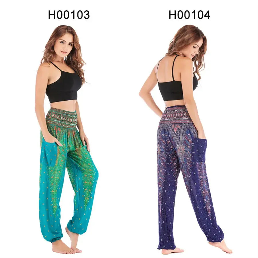 Yoga Pants Women Hippie Harem Printed Leggings Boho High Waisted Pantalone De Mujer Cintura Alta Calca Feminina Beach - Nova Trendz