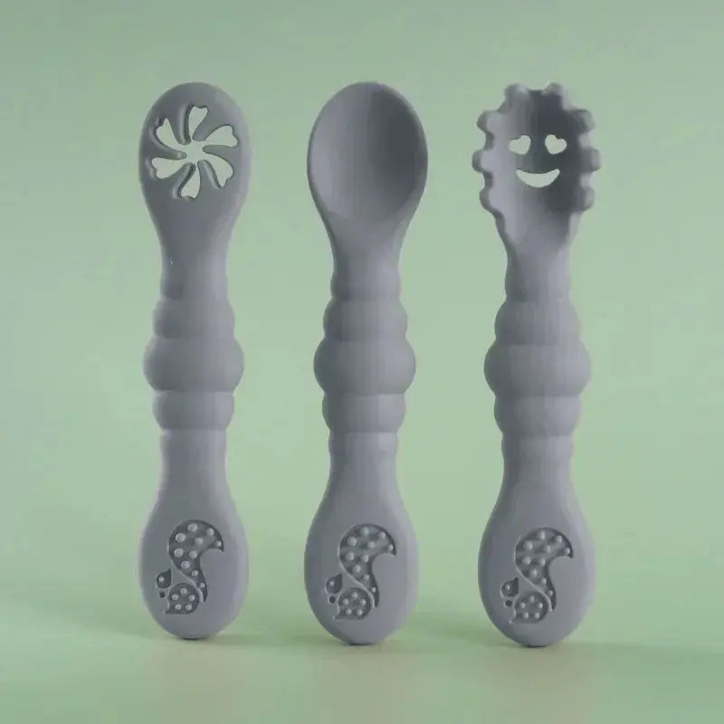 3PCS Silicone Spoon Fork For Baby Utensils Set Feeding Food Toddler Learn To Eat Training Soft Fork Cutlery Children's Tableware Nova Trendz