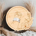 Wooden Baby Birth Bracelet Keepsake Plaque Engraved Disc Birth Sign Gift for New Parents Nova Trendz