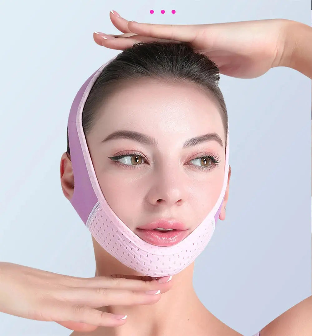 Double Chin Remover Facial Lifting Slimming Bandage V Line Shaped Cheek Face Lift Up Belt Strap Jaw Face Tightening Massagers - Nova Trendz