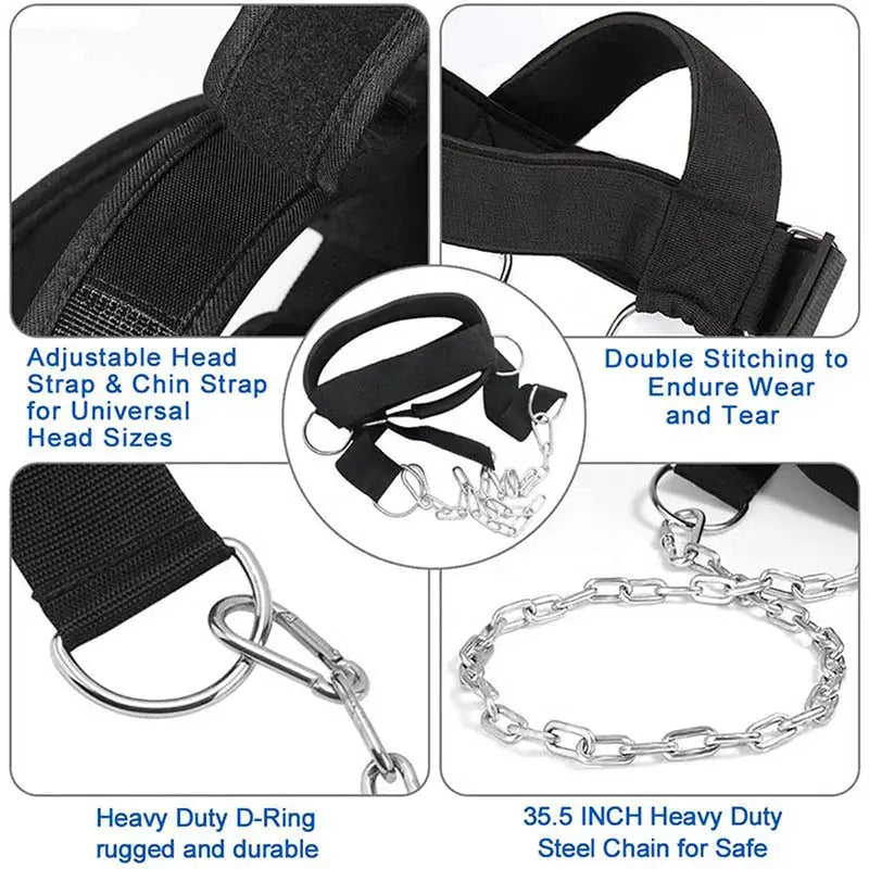 Head Harness Sports Neck Training Exerciser Strap Muscle Builder Home Gym for Strength Fitness Weight Lifting Workout Boxing MMA Nova Trendz
