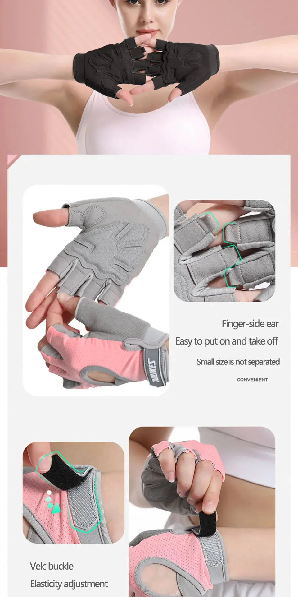 AOLIKES 1 Pair Gym Gloves Body Building Sports Fitness Dumbbell Workout Breathable Gloves for Crossfit Weight Lifting Training Nova Trendz