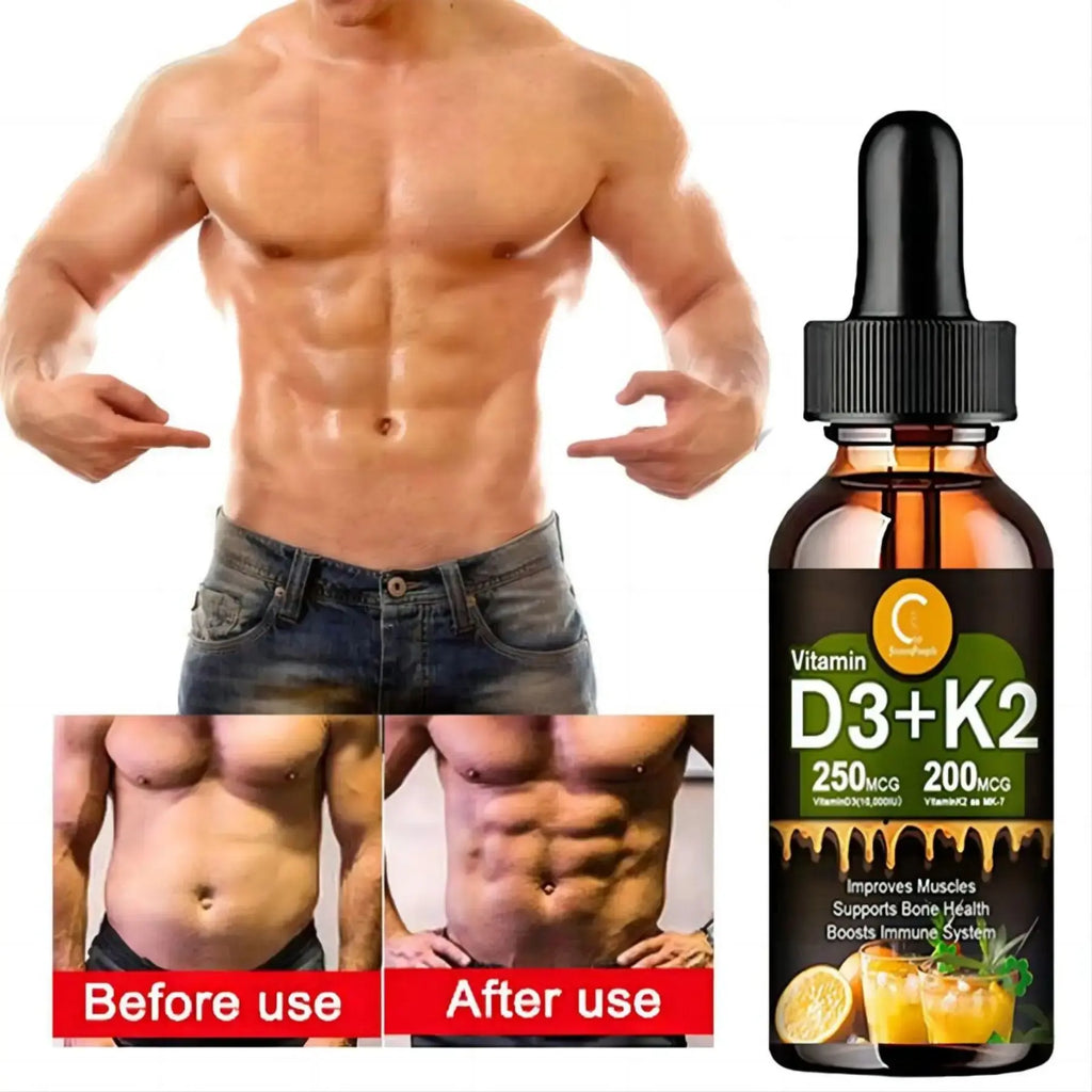 Vitamin C D3+K2 improve abdominal blood circulation, improves Muscles supports bone health boosts immune system Nova Trendz