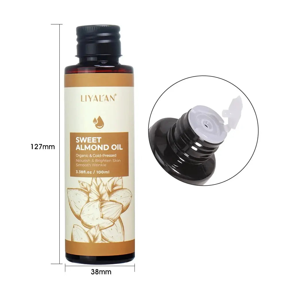 100ml Sweet Almond Oil Body Care Massage Nourish Moisturize Dry Skin Smooth Wrinkle Strengthen Hair Pure Natural Skin Care - Nova Trendz