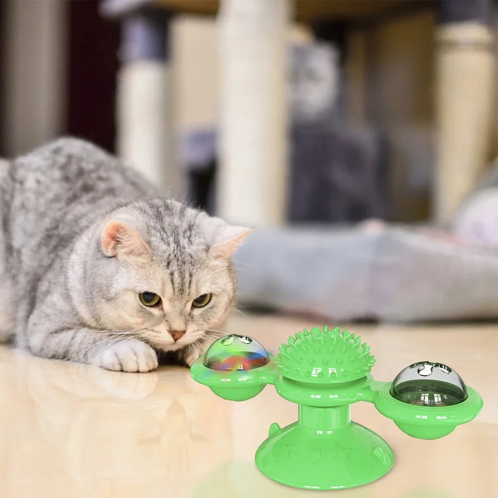Kitten Toys For Indoor Cats Spinning Massage Toys For Kitten Wall Mount Cats Spinner Exercise Toy For Small Medium Large Cats