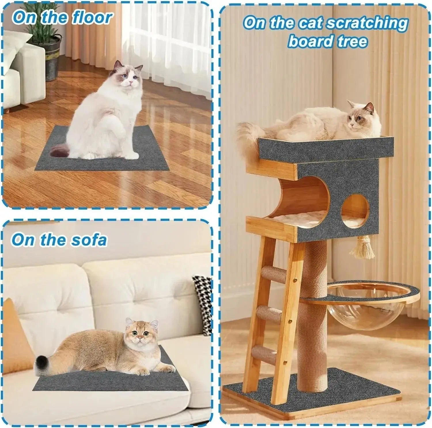 Cats Scratching Mat Accessories for Cats Sofa Tape Self Adhesive Carpet Cats Pet Products Tower Scratcher Post Scraper Supplies - Nova Trendz