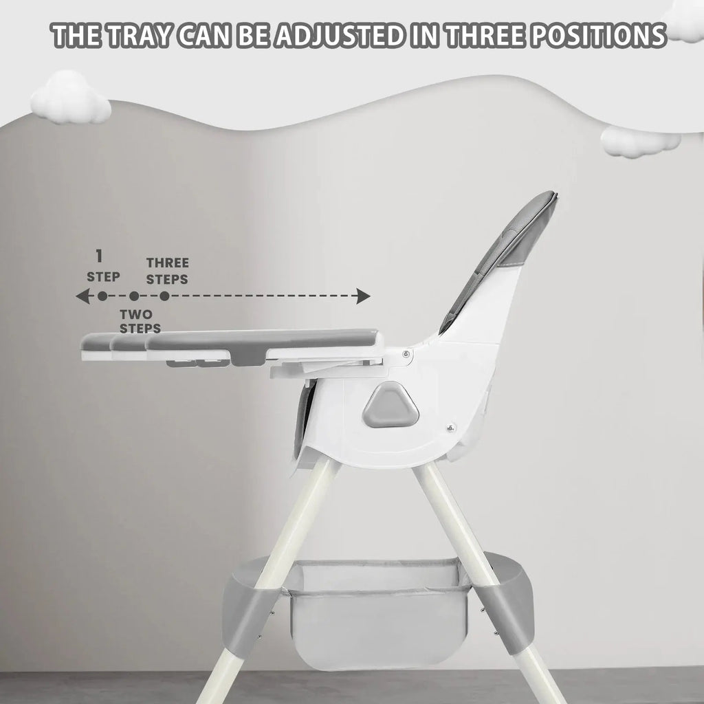 UBRAVOO Foldable Baby High Chair 6 Months Plus, with Large Antislip Pad & ToyRack, Easy to Clean Feeding , E500 Nova Trendz