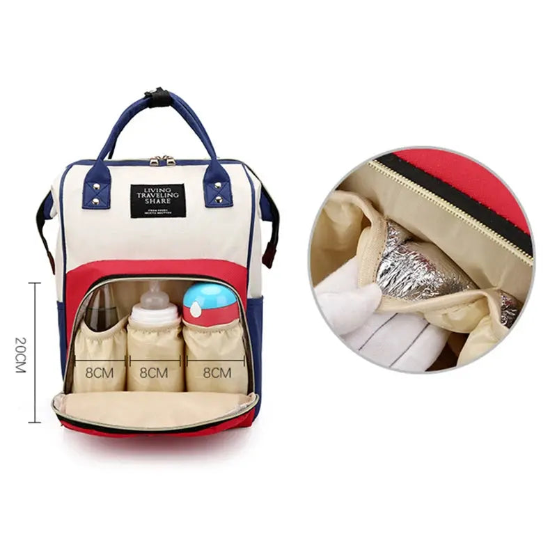 Large Capacity Canvas Mummy Bag Multifunctional Baby Bottle Thermal Insulation Travel Storage Bag Fashion Mummy Bag Hanging Bag Nova Trendz