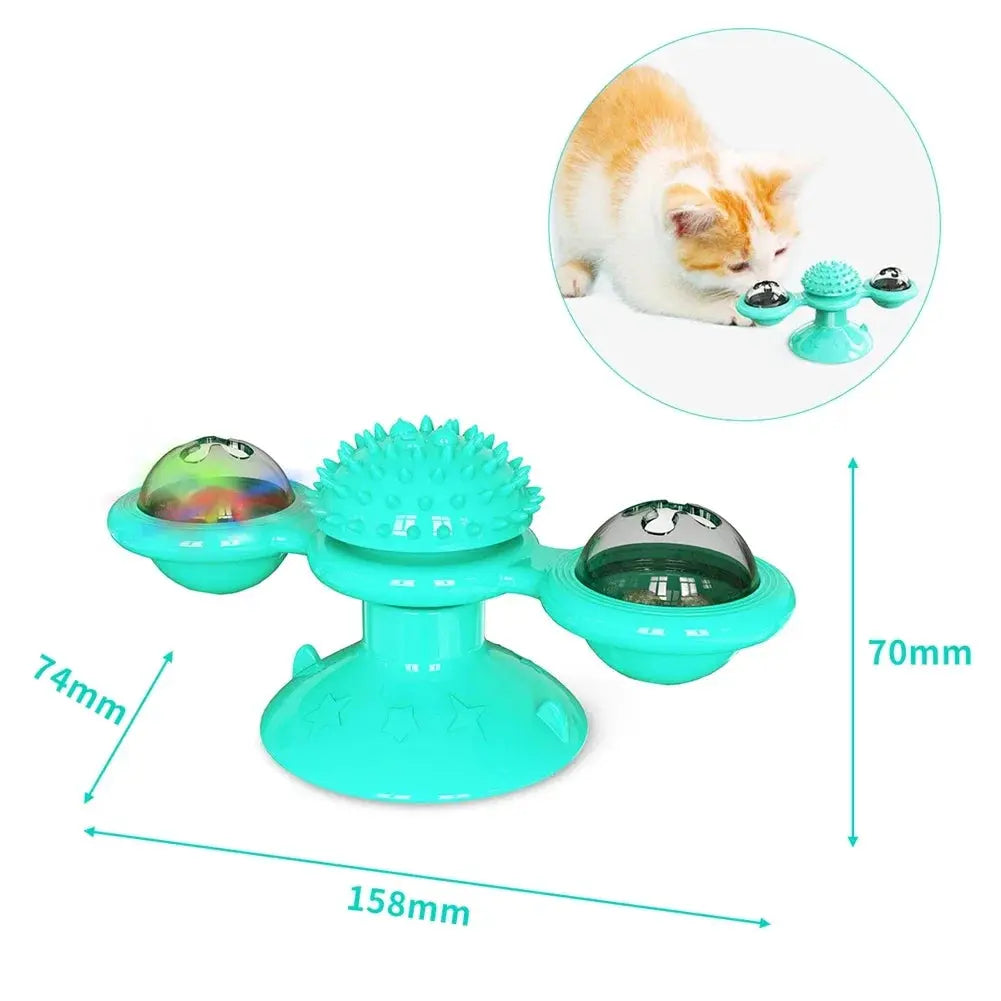 Kitten Toys For Indoor Cats Spinning Massage Toys For Kitten Wall Mount Cats Spinner Exercise Toy For Small Medium Large Cats - Nova Trendz
