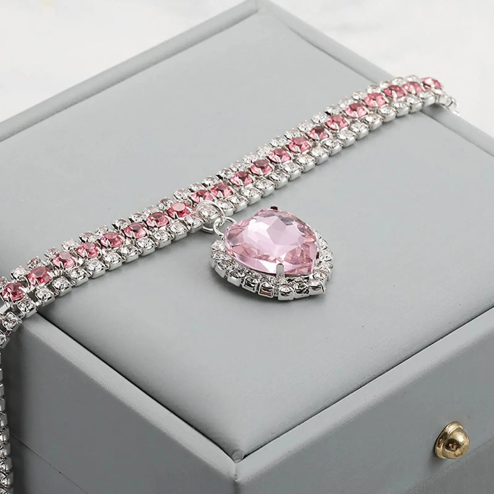 Dog Cat Rhinestone Diamante Collar Necklace Puppy Crystal Bling Pet Accessories For Puppy Kitten Crystal Pendant Diamond Collars Nova Trendz