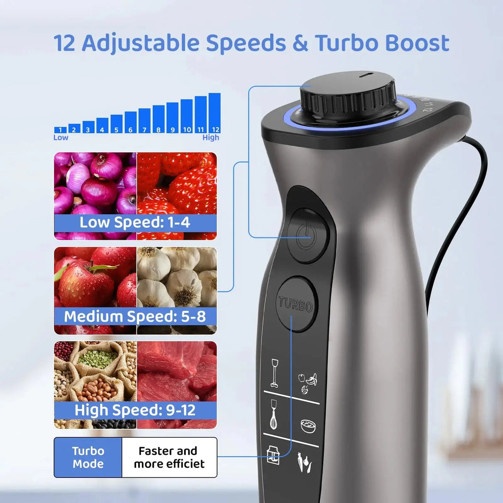 1000 Watt Powerful Handheld Immersion Blender, Vegetable Meat Immersion Egg Beater For Smoothies, Sauces, Baby Food Soups Nova Trendz