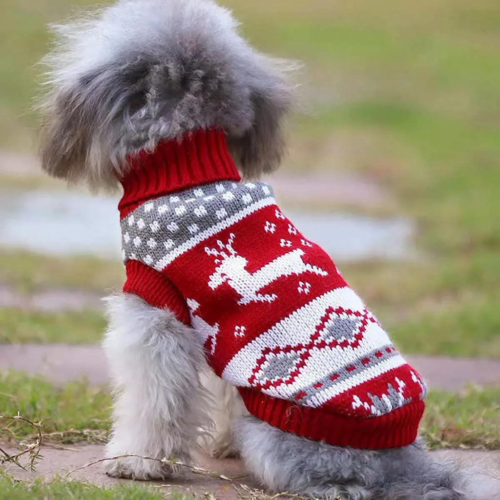 Christmas Wear for Large Dog Sweater Knit Big Dog Sweater Christmas Pet Turtleneck Doggy Sweatshirt for Extra Dogs Boy Girl - Nova Trendz